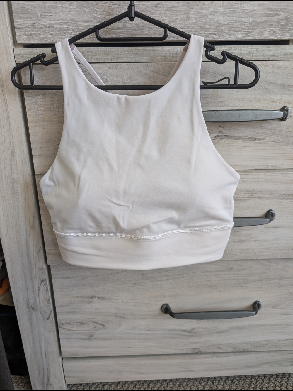 lululemon Energy High-Neck Longline Bra white Sz 10